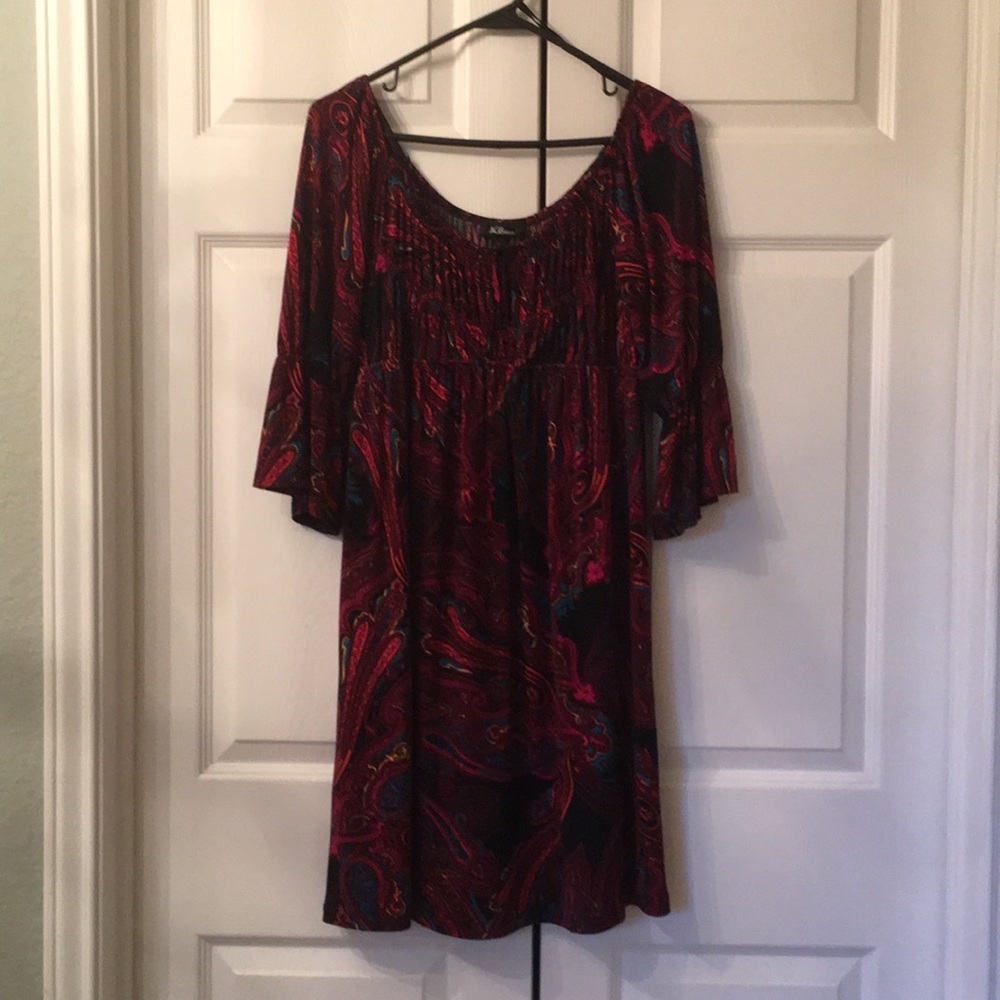 Beautiful Paisley Print Jersey Dress Sz 10